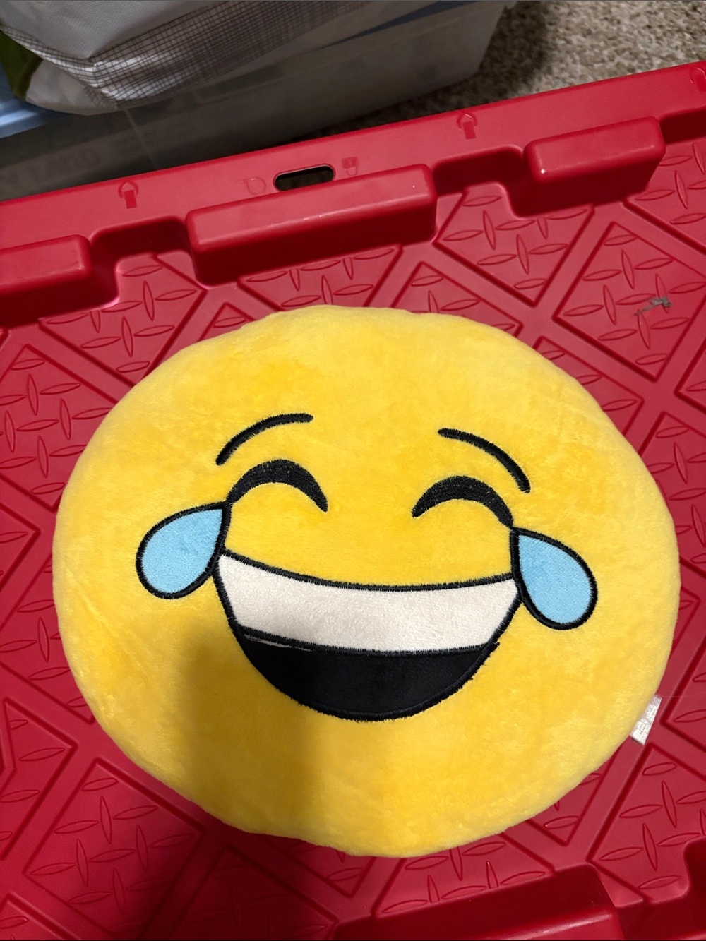 Laughing Tears Yellow Emoji Plush Pillow - Kids Stuffed Toy